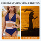🔥2026 Neuer Typ 49% Rabatt💥👙Hoch taillierte Bikini-Sets mit Bauchkontrolle und Farbblock-Design