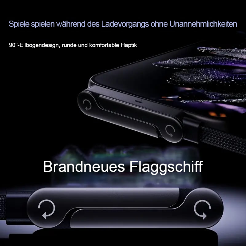🔥Neujahr🏆Blitzverkauf⚡50K+ verkauft!💥2-in-1 Unsichtbarer Halter Ladegerätkabel – 240W Schnellladekabel mit eingebautem Handyhalter