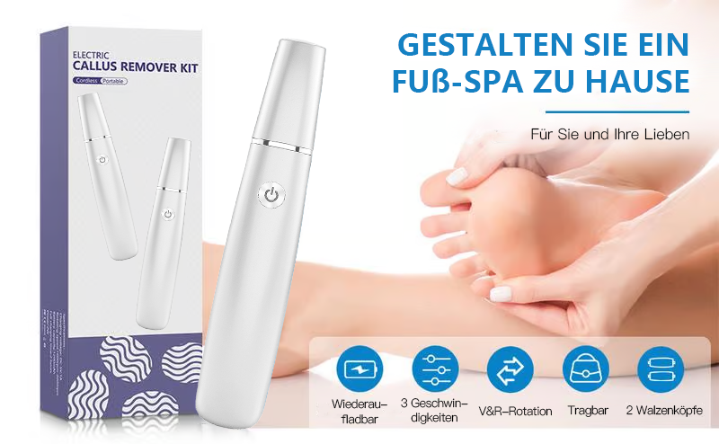 🏆Letzter Tag: Nur €12.99!!💥⚡50K+ verkauft!🔥Elektrischer Hornhautentferner🎁1*Ersatzkopf inklusive🎁