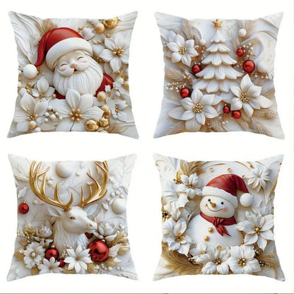 ⏰Letzter Tag: €12,99 für 4 Stück!!⚡50K+ verkauft!💕Kissenbezug mit Weihnachtsthema🎁