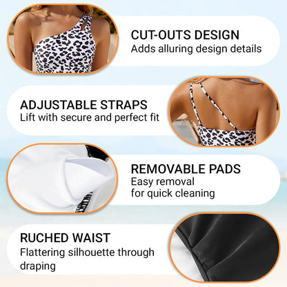 💖LAST DAY SPECIAL PRICE: ￡11.99!!💖Women's Cutout One Shoulder One Piece Swimsuit👙