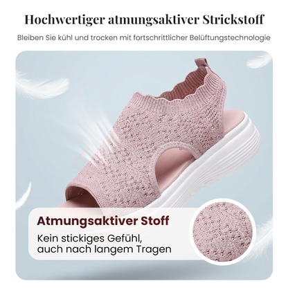 ⏰️Letzter Tag für kostenlosen Versand⌛️Atmungsaktive Plateau-Sandalen aus Strick für Damen