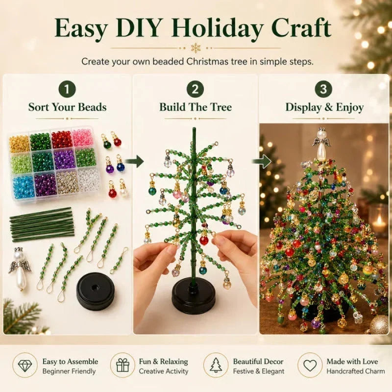 🎄✨ DIY-Set für den Weihnachtsbaum mit Perlen – 🎅 Gestalte deine eigene funkelnde Weihnachtsdekoration