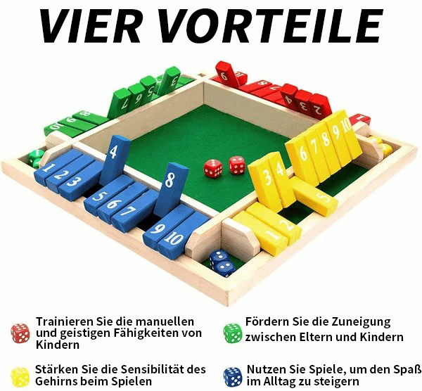 🎅Weihnachtsangebot 50% Rabatt🔥LUSTIGE FAMILIENSPIELE - Shut-The-Box Brettspiel🎲