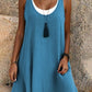 🎁Letzter Tag der Aktion: 49 % Rabatt🔥 Lässiges, lockeres, ärmelloses Tanktop-Kleid in Layering-Optik für Damen