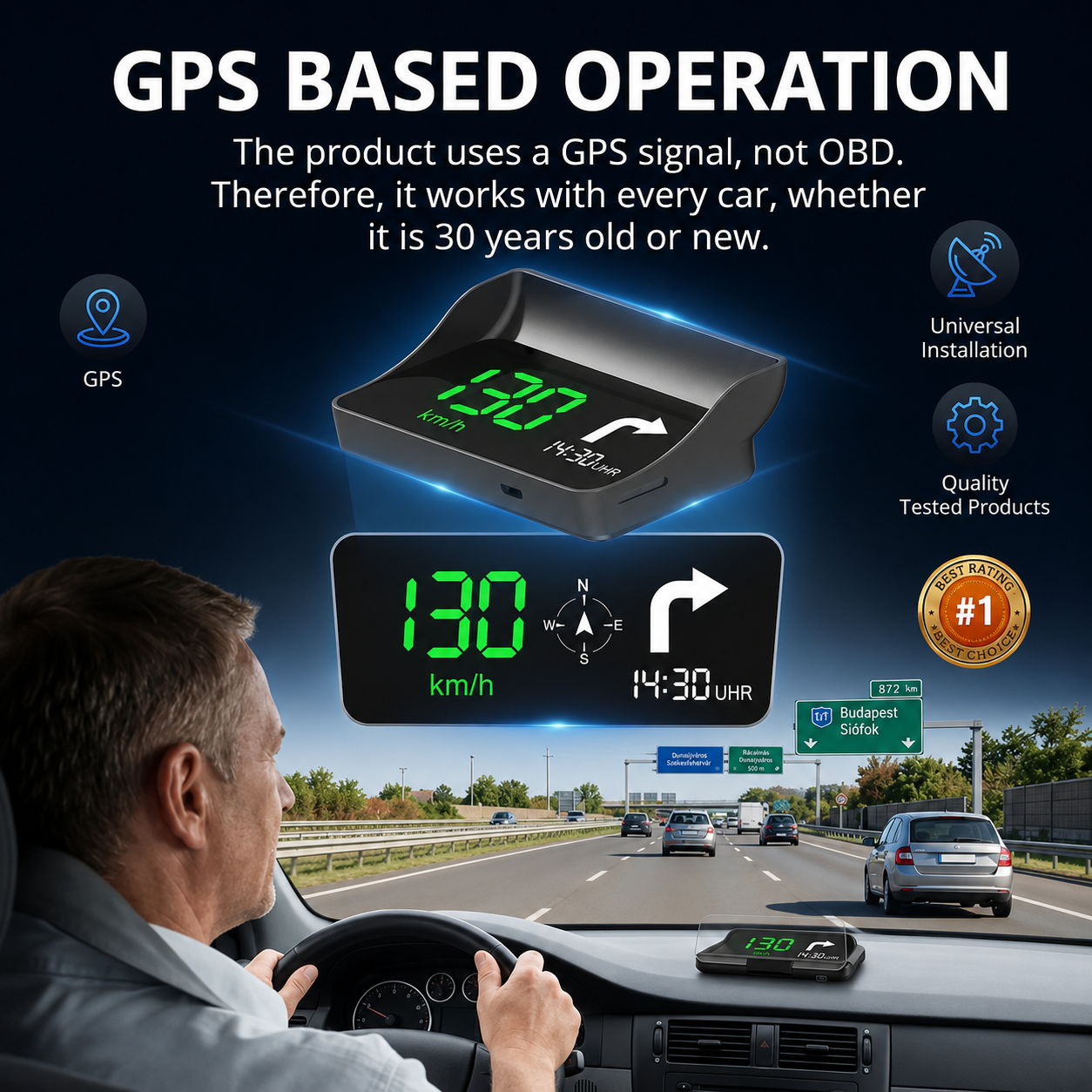 🚗50 % Rabatt!🛰️ Head-Up-Display (HUD) mit digitalem Tachometer und Navigationssystem – behalten Sie die Straße im Blick und vermeiden Sie Bußgelder