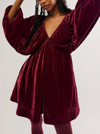 🎅Weihnachtsverkauf 49% Rabatt🔥Samt Festliches Minikleid🎁Kauf 2 Bekomm 10% Rabatt