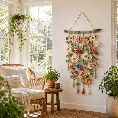 🌸NUR NOCH HEUTE ZUM SONDERPREIS!!🌸Gehäkelte Blumen-Wanddekoration