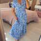 💃Heiss 50% Rabatt🔥Kostenloser Versand - Bequemes V-Ausschnitt Blumenkleid🌷Kauf 2 spar 10%