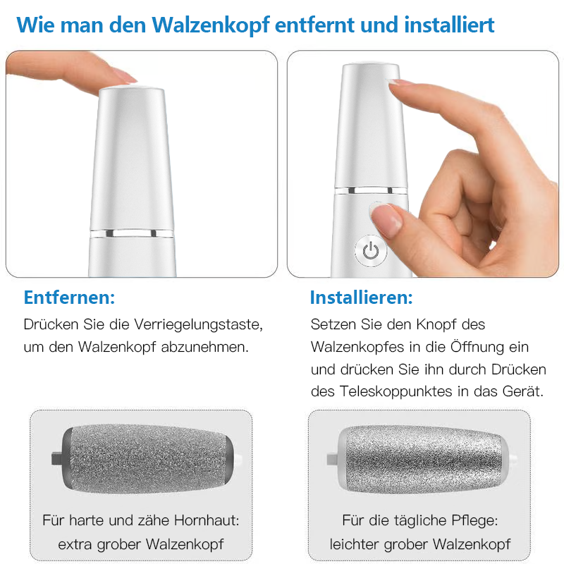 🏆Letzter Tag: Nur €12.99!!💥⚡50K+ verkauft!🔥Elektrischer Hornhautentferner🎁1*Ersatzkopf inklusive🎁