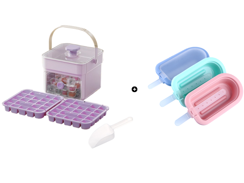 ⏰️Letzter Tag für kostenlosen Versand⌛️🧊 Eiswürfelform mit Aufbewahrungsbehälter & Ein-Knopf-Bedienung – müheloses Entnehmen, perfekt für Zuhause, Partys & Balkon