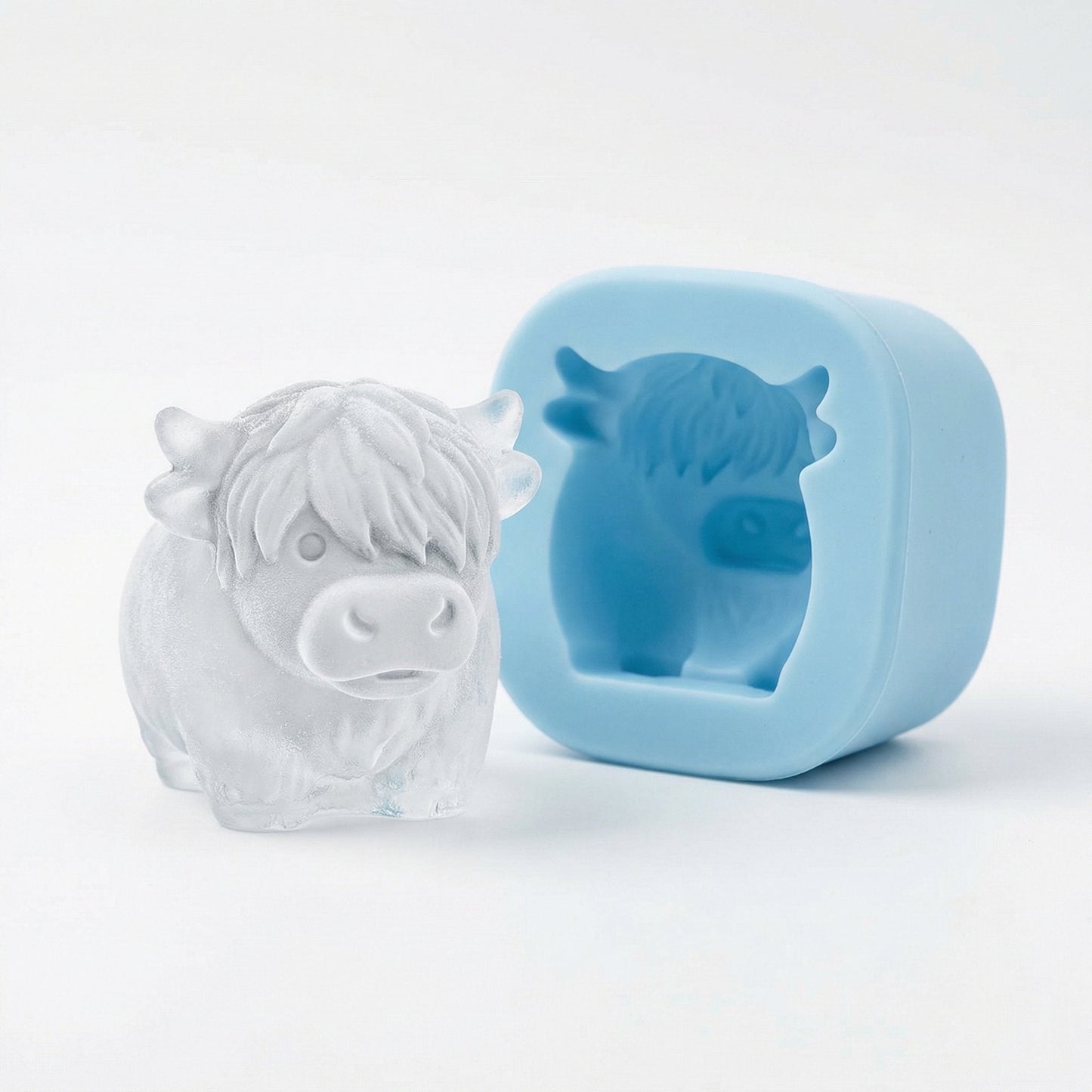 🐮 Mini-Highland-Cow-Eiswürfelform – niedliche 3D-Eiswürfel für Getränke, Partys & Geschenke