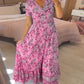 💃Heiss 50% Rabatt🔥Kostenloser Versand - Bequemes V-Ausschnitt Blumenkleid🌷Kauf 2 spar 10%
