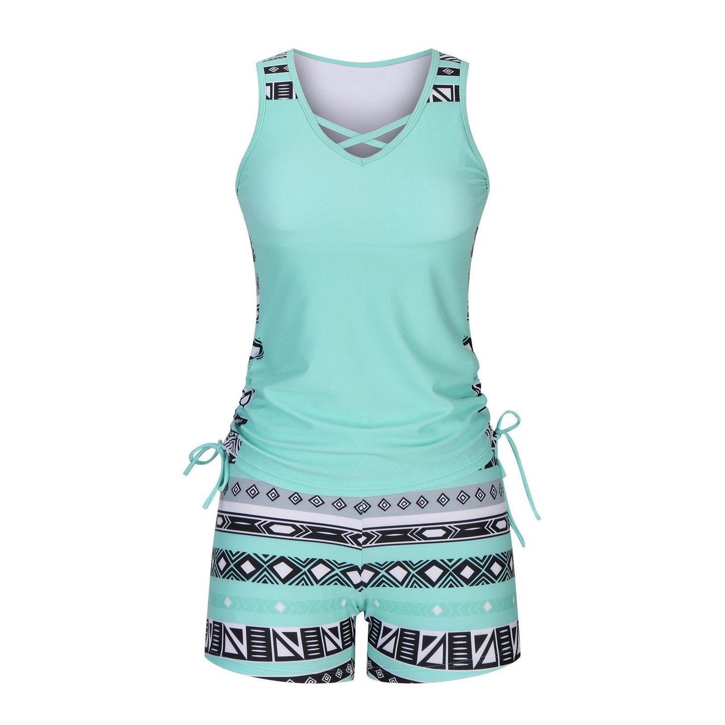 🔥LAST DAY 60% OFF - Miraclesuit Women's 2-Piece Tummy Control Tankini Set with Built-In Bra – Flattering Boho Swimwear with Shorts🔥 Buy 2 Free Shipping