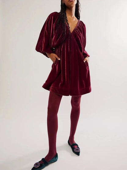 🎅Weihnachtsverkauf 49% Rabatt🔥Samt Festliches Minikleid🎁Kauf 2 Bekomm 10% Rabatt