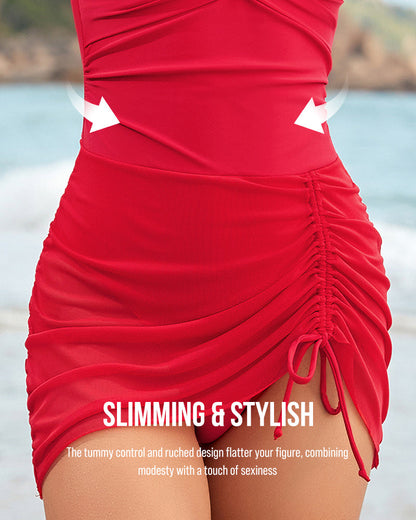 💥Last Day Special Sale 49% OFF🩱Adjustable Drawstring Mesh One-Piece Swimsuit
