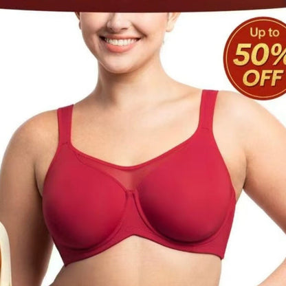 🎁 LETZTER TAG DER AKTION – 49% RABATT 💐 Eleganter Damen-BH mit Netzbesatz, voller Deckung, auch für größere Größen