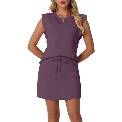 🌺🔥 57% RABATT ⏰ Modernes Damen-Set – ärmelloses Top & Rock mit Kordelzug ✨ luftig, stilvoll & perfekt für den Sommer ☀️