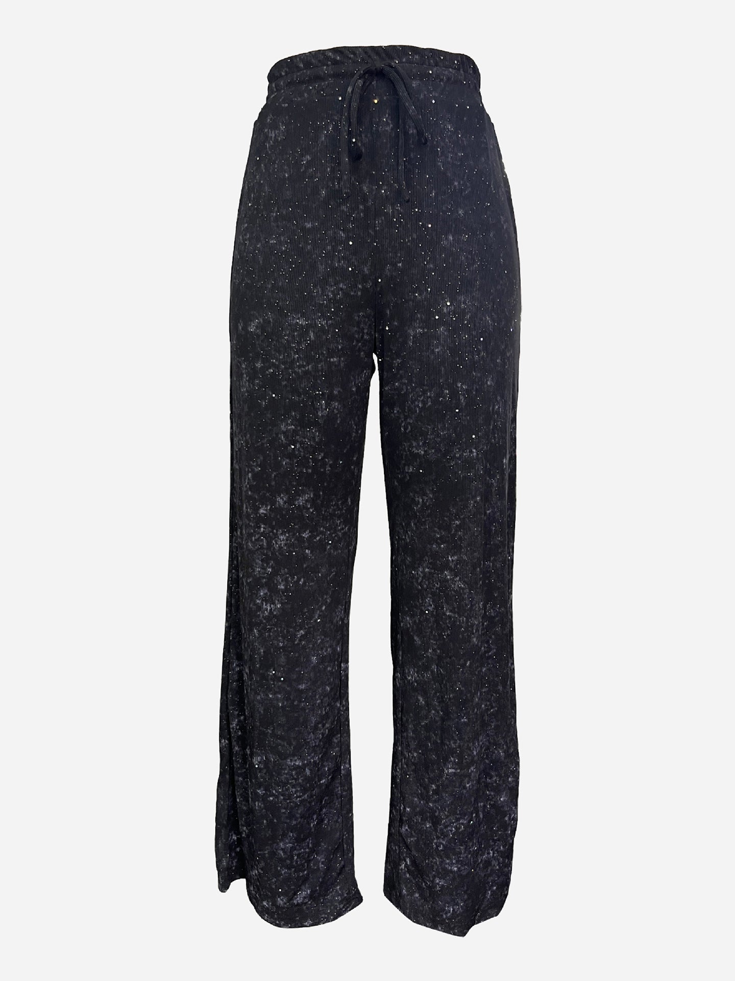 💖Neujahrsverkauf 60% Rabatt🥰Damen-Glitzer-Pailletten-Hose mit weitem Bein und elastischem Bund