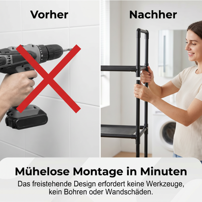 🏠✨ 59% RABATT! Praktisches Aufbewahrungsregal für Bad & Waschküche – Kein Bohren erforderlich – Selbstklebend & robust 🛠️
