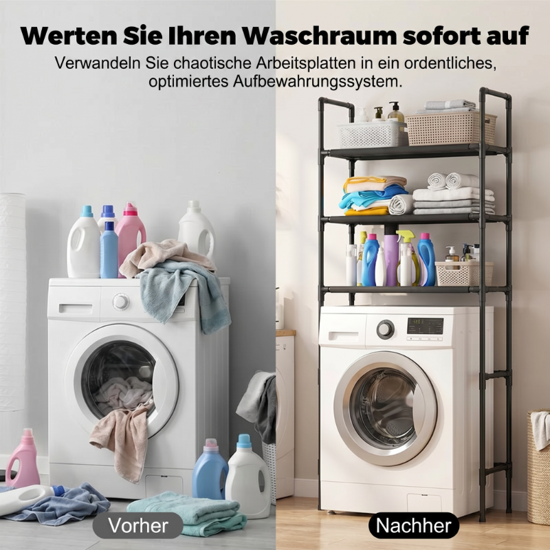 🏠✨ 59% RABATT! Praktisches Aufbewahrungsregal für Bad & Waschküche – Kein Bohren erforderlich – Selbstklebend & robust 🛠️