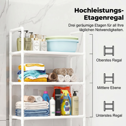 🏠✨ 59% RABATT! Praktisches Aufbewahrungsregal für Bad & Waschküche – Kein Bohren erforderlich – Selbstklebend & robust 🛠️