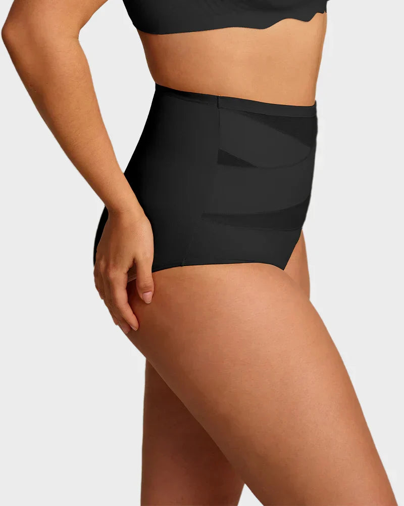 ✨Letzter Tag – Kaufe 1 bekomme 3✨Übergrößen hochgeschnittene Bauchkontroll-Slips mit Kreuz-Design