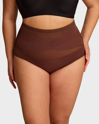 ✨Letzter Tag – Kaufe 1 bekomme 3✨Übergrößen hochgeschnittene Bauchkontroll-Slips mit Kreuz-Design
