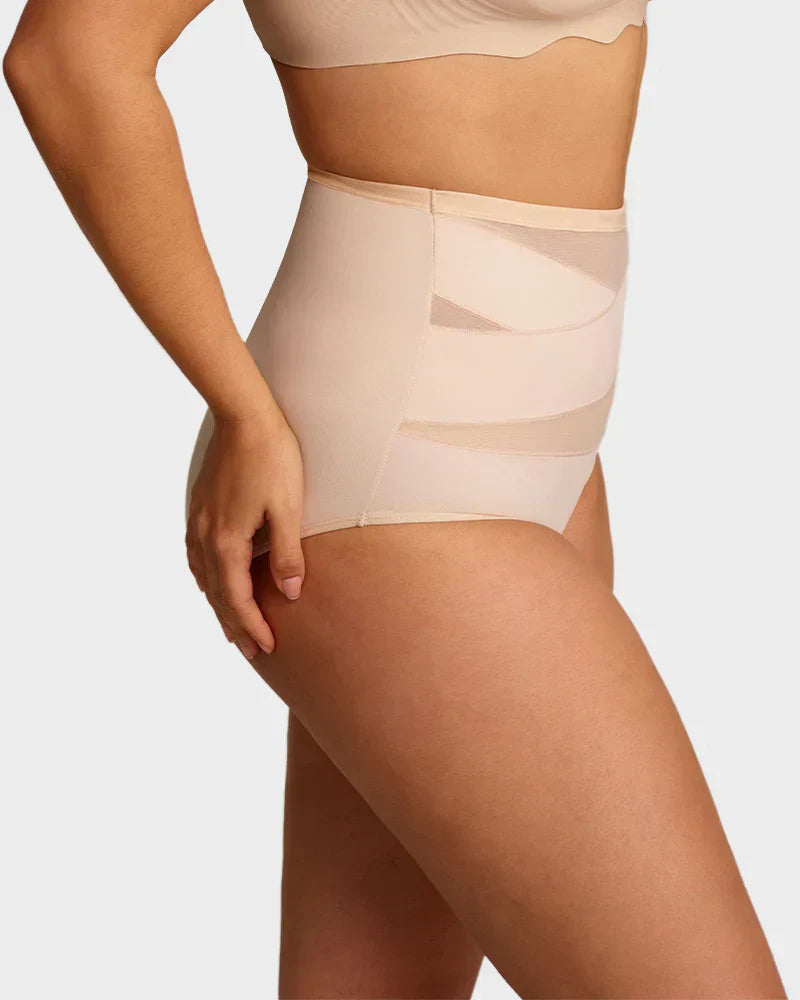 ✨Letzter Tag – Kaufe 1 bekomme 3✨Übergrößen hochgeschnittene Bauchkontroll-Slips mit Kreuz-Design