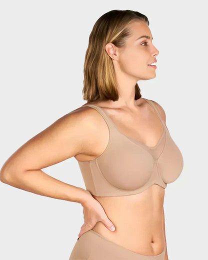 🎁 LETZTER TAG DER AKTION – 49% RABATT 💐 Eleganter Damen-BH mit Netzbesatz, voller Deckung, auch für größere Größen