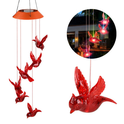 🦋 Verschönern Sie Ihren Garten – ✨Kreative Solar-Windspiele mit Vogeldesign