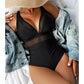 🌷 Entdecken Sie den Sommer mit 50% Rabatt 🏝️Badeanzug mit Bauchkontrolle und Netzdetails