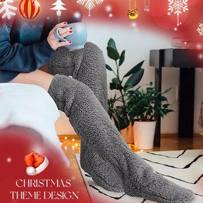 ⚡Blitzverkauf🏆#1 Bestseller⏰💕Samtige Fleece-Kniestrümpfe für Weihnachten❄️🎅