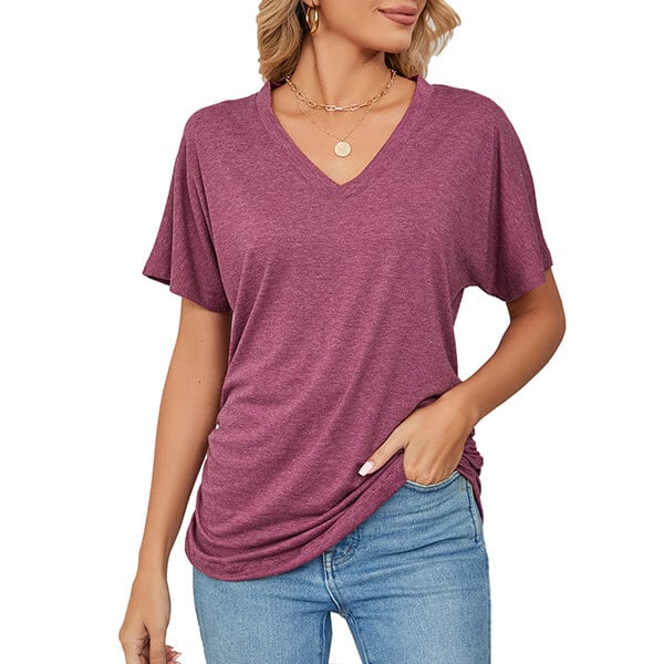 💕Heiß - BIS ZU 50% RABATT🌷V-Ausschnitt Damenoberteile in Unifarben und lockerem Schnitt✨