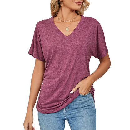 💕Heiß - BIS ZU 50% RABATT🌷V-Ausschnitt Damenoberteile in Unifarben und lockerem Schnitt✨
