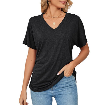 💕Heiß - BIS ZU 50% RABATT🌷V-Ausschnitt Damenoberteile in Unifarben und lockerem Schnitt✨