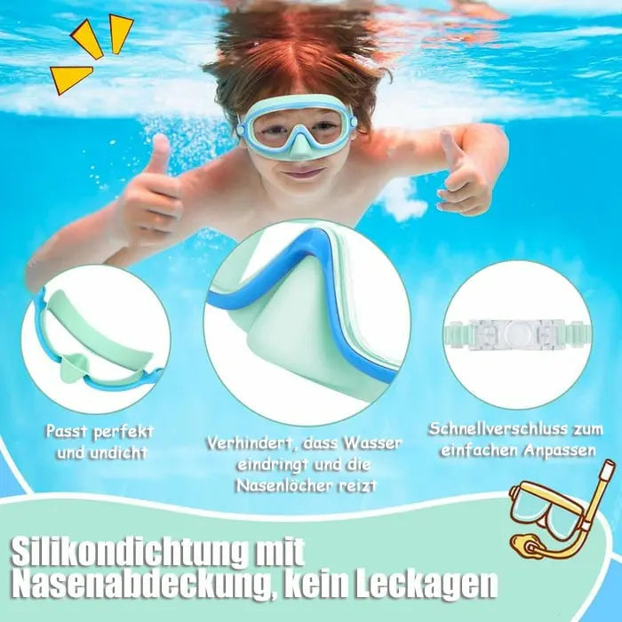 🔥Kostenloser Versand & 50 % Rabatt🔥HD-Schwimmbrille für Kinder 3-18 Jahre  mit großem Rahmen, wasserdicht und beschlagfrei