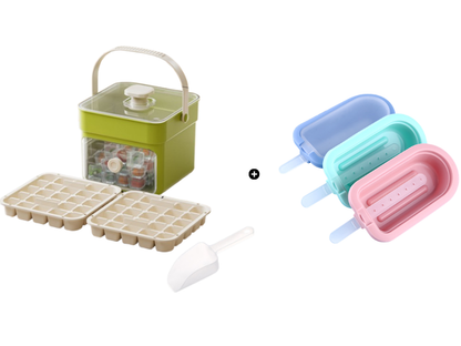 ⏰️Letzter Tag für kostenlosen Versand⌛️🧊 Eiswürfelform mit Aufbewahrungsbehälter & Ein-Knopf-Bedienung – müheloses Entnehmen, perfekt für Zuhause, Partys & Balkon