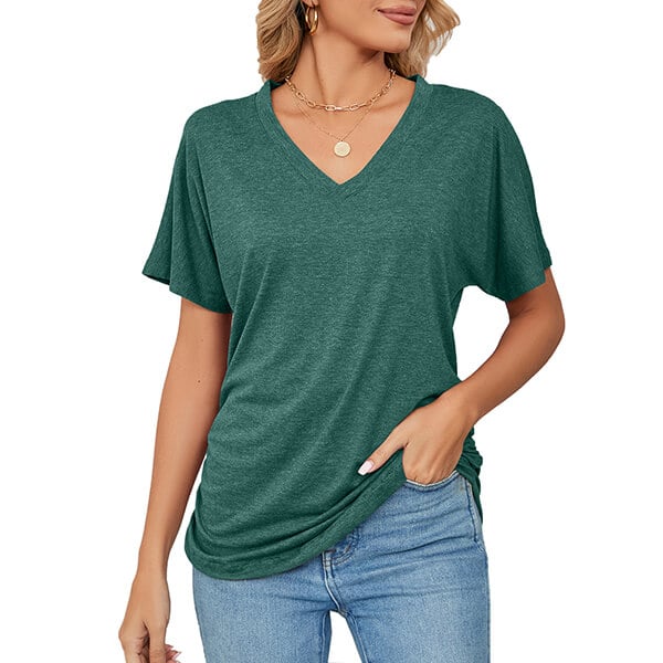 💕Heiß - BIS ZU 50% RABATT🌷V-Ausschnitt Damenoberteile in Unifarben und lockerem Schnitt✨