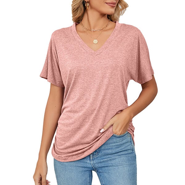 💕Heiß - BIS ZU 50% RABATT🌷V-Ausschnitt Damenoberteile in Unifarben und lockerem Schnitt✨