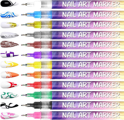 🎁LETZTE WOCHE SPEZIALPREIS: €12,99!!⏳12 Farben Nagelkunst-Stifte Set🎨💅