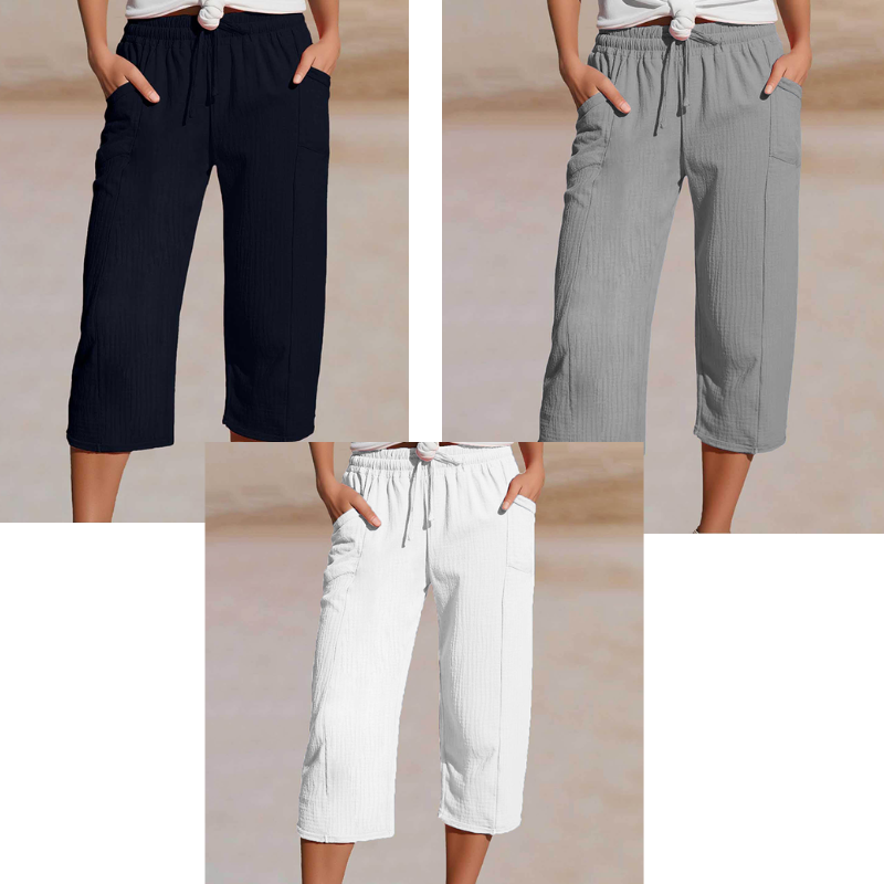 ⏰️Letzter Tag für kostenlosen Versand⌛️ Damen Baumwoll-Leinen Hose mit Falten – luftig, bequem & stilvoll 👖