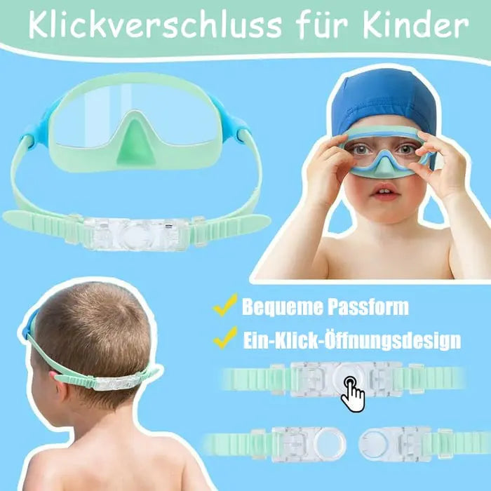🔥Kostenloser Versand & 50 % Rabatt🔥HD-Schwimmbrille für Kinder 3-18 Jahre  mit großem Rahmen, wasserdicht und beschlagfrei