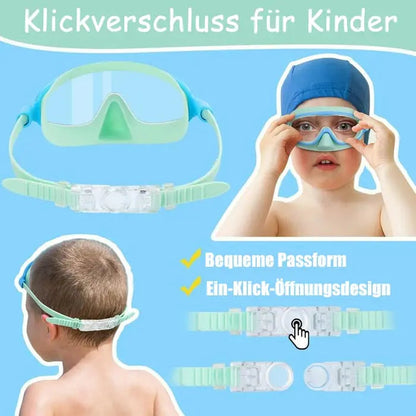 🔥Kostenloser Versand & 50 % Rabatt🔥HD-Schwimmbrille für Kinder 3-18 Jahre  mit großem Rahmen, wasserdicht und beschlagfrei