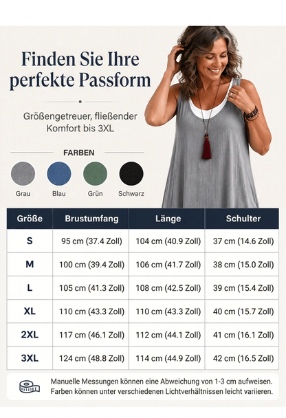 🎁Letzter Tag der Aktion: 49 % Rabatt🔥 Lässiges, lockeres, ärmelloses Tanktop-Kleid in Layering-Optik für Damen