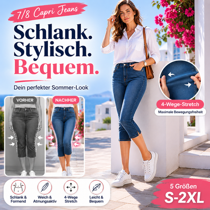 🎁Letzter Tag der Aktion: 49 % Rabatt🌺Capri-Jeans aus Stretch-Denim für Damen