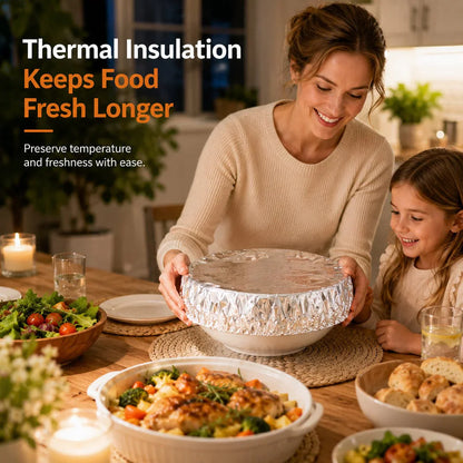 🏆 Last Day Special Price £6.99!!🍽️Reusable Aluminum Foil Thermal Food Cover — Heat-Retaining, Washable & Freshness-Preserving Kitchen Essential