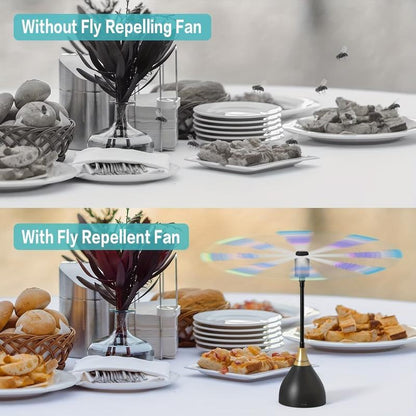 🌀 50% RABATT! Intelligenter Fliegenvertreiber-Ventilator – USB/Batterie, leise, tragbar – überall fliegenfrei. 🏡✅