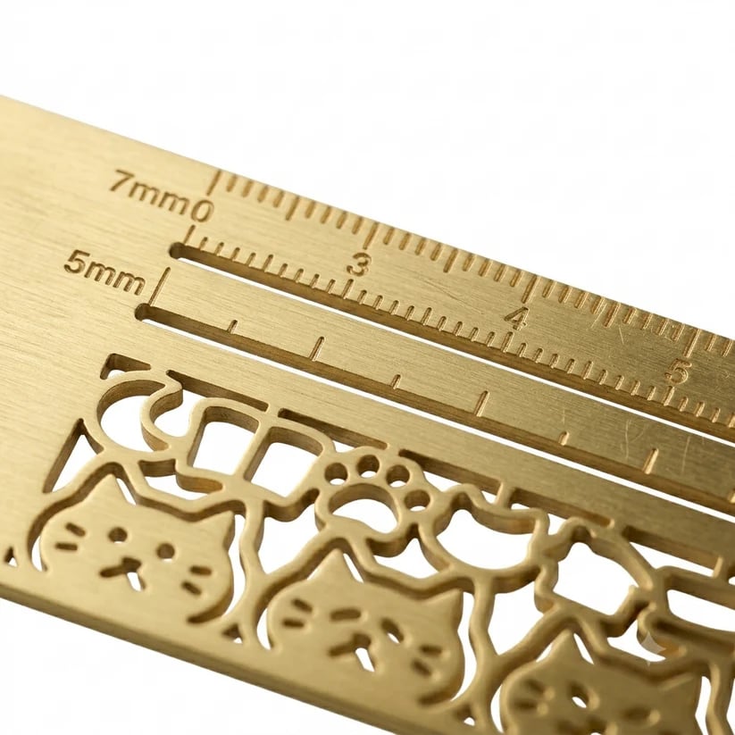 🐱📏Niedliches hohles Katzen-Lesezeichen-Lineal aus Messing (2-in-1)