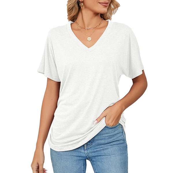 💕Heiß - BIS ZU 50% RABATT🌷V-Ausschnitt Damenoberteile in Unifarben und lockerem Schnitt✨